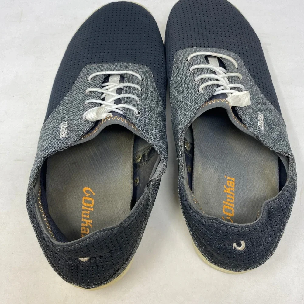 OluKai‎ Nohea Moku Mens 11 Charcoal Dark Shadow Boat Shoes Sneakers 10283-6C6C